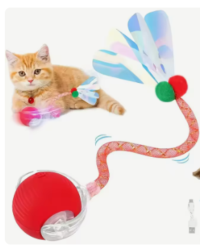 Automatic Bite-Resistant Cat Teaser Ball Toy with Soothing Illuminating Features
