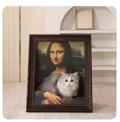Mona Lisa Oil Painting Cat House - Enclosed Scratching Board Frame Toy